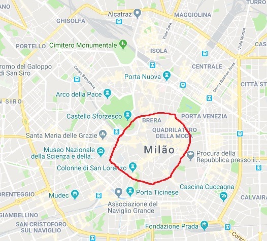 Mapa de Milão